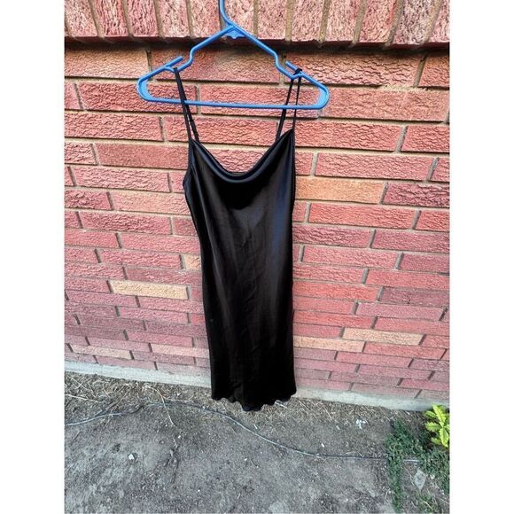 bebe long black slinky gown sz xs USA - Picture 4 of 13